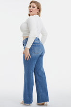 Load image into Gallery viewer, BAYEAS Full Size High Waist Button-Fly Raw Hem Wide Leg Jeans
